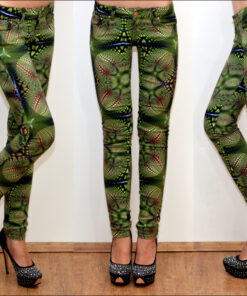 Püksid rohelise mustriga-0