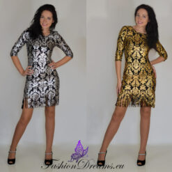 Hõbedane või kuldne narmastega kleit