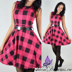 Ruuduline skater-kleit vööga Soodukas.Com