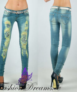 Lõhkised teksad kivikestega