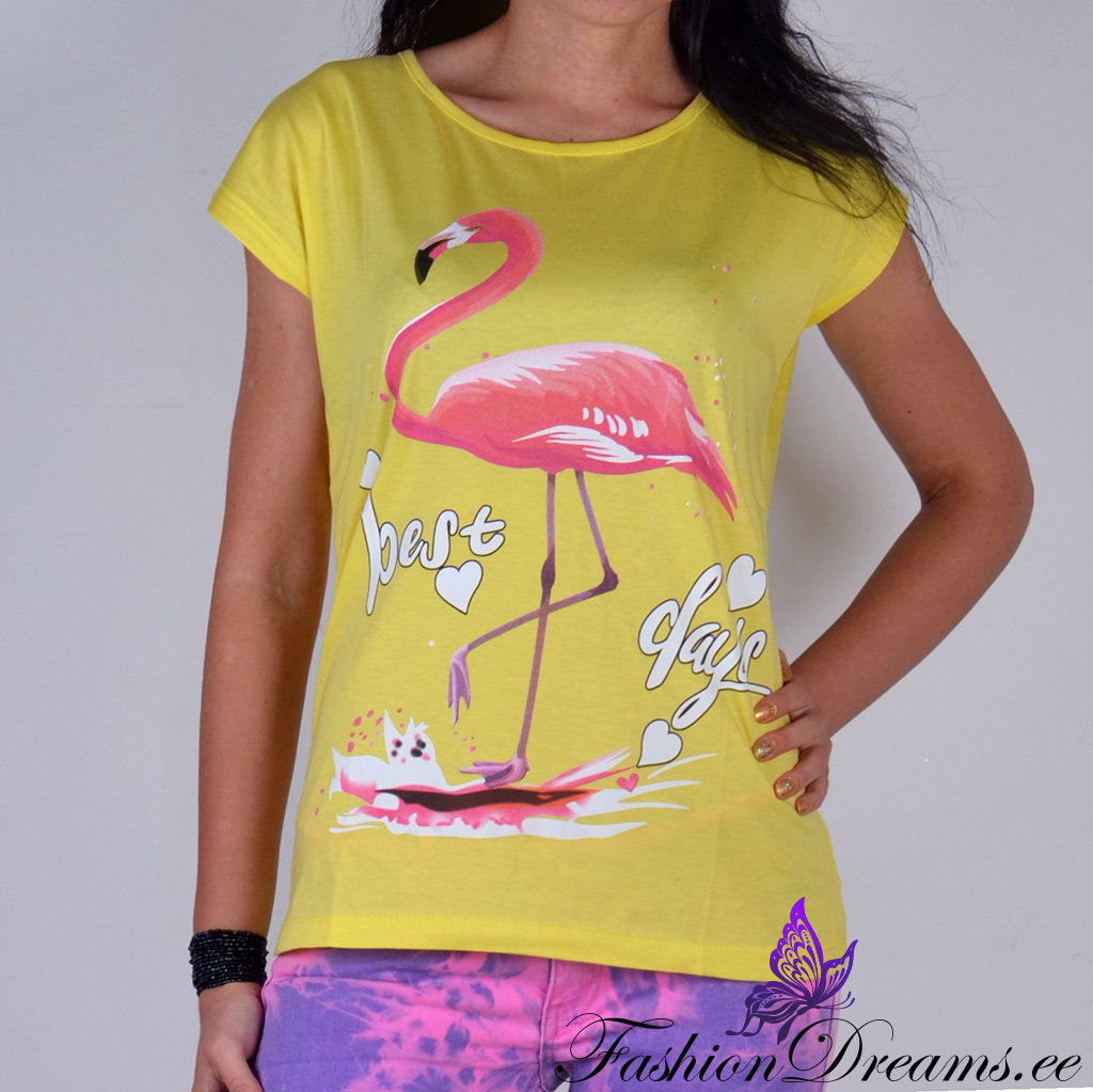 T-särk flamingoga