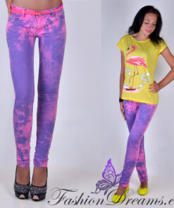 Roosad/lillad teksad vööga