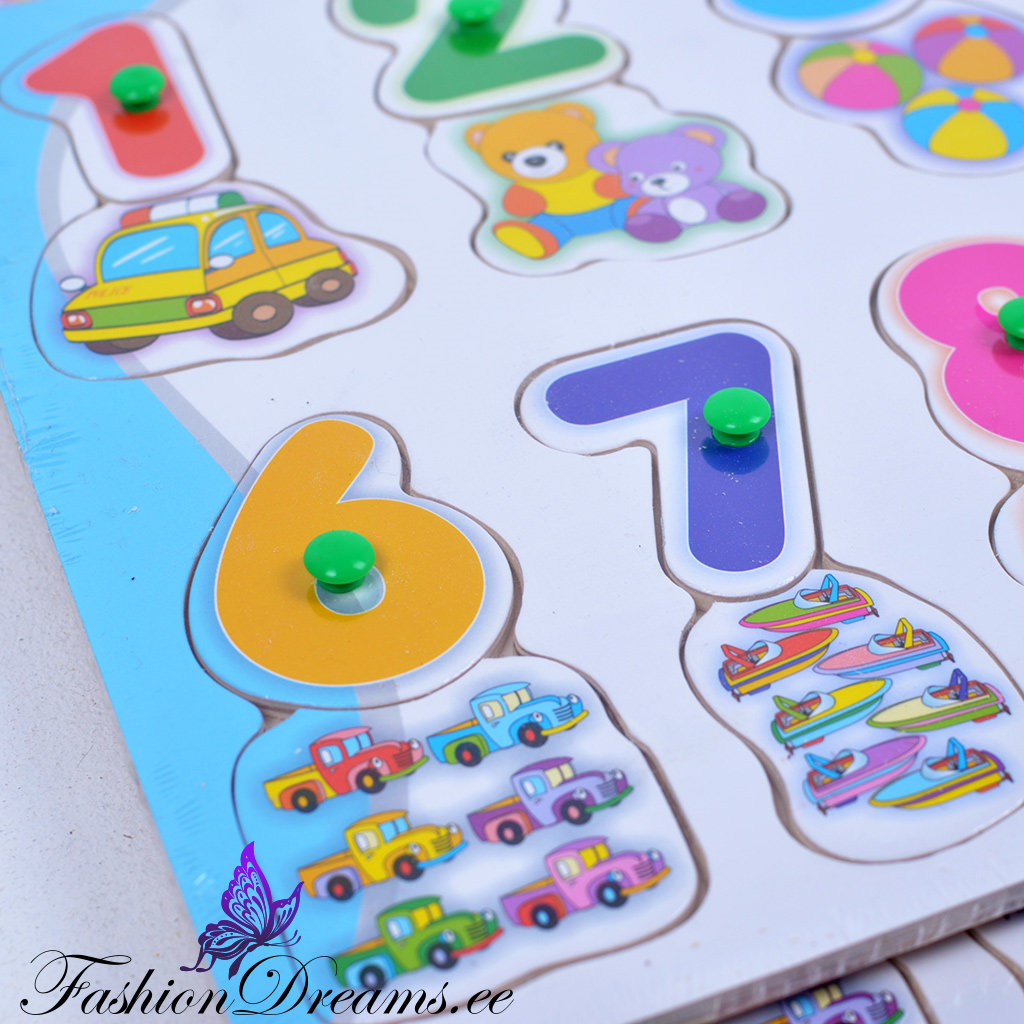 puidust pusle numbrite õppimiseks