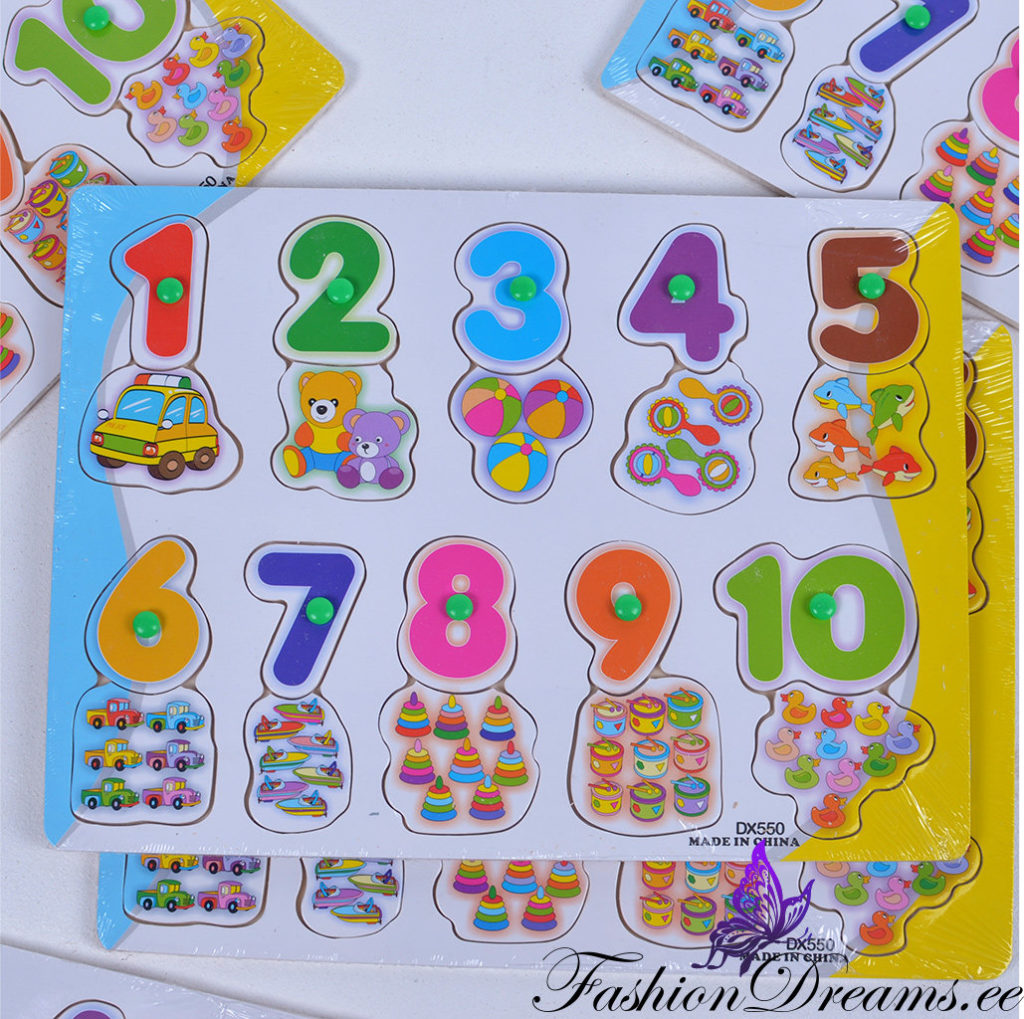 puidust pusle numbrite õppimiseks