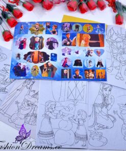 Frozen kleepsudega värviraamat