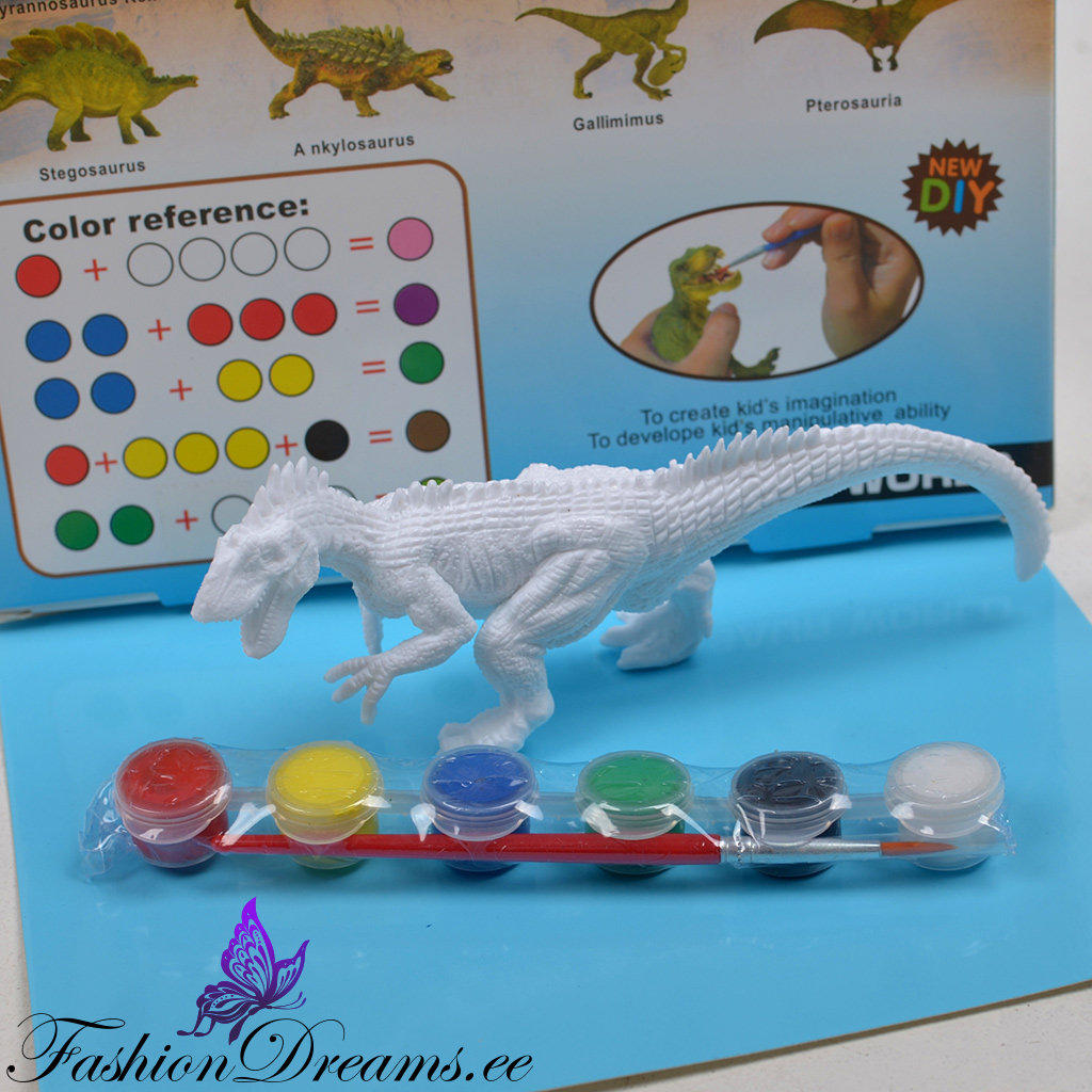 DIY kunstikomplekt - dinosauruse värvimine