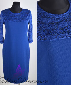 Sinine pitsiga kleit (44-52)