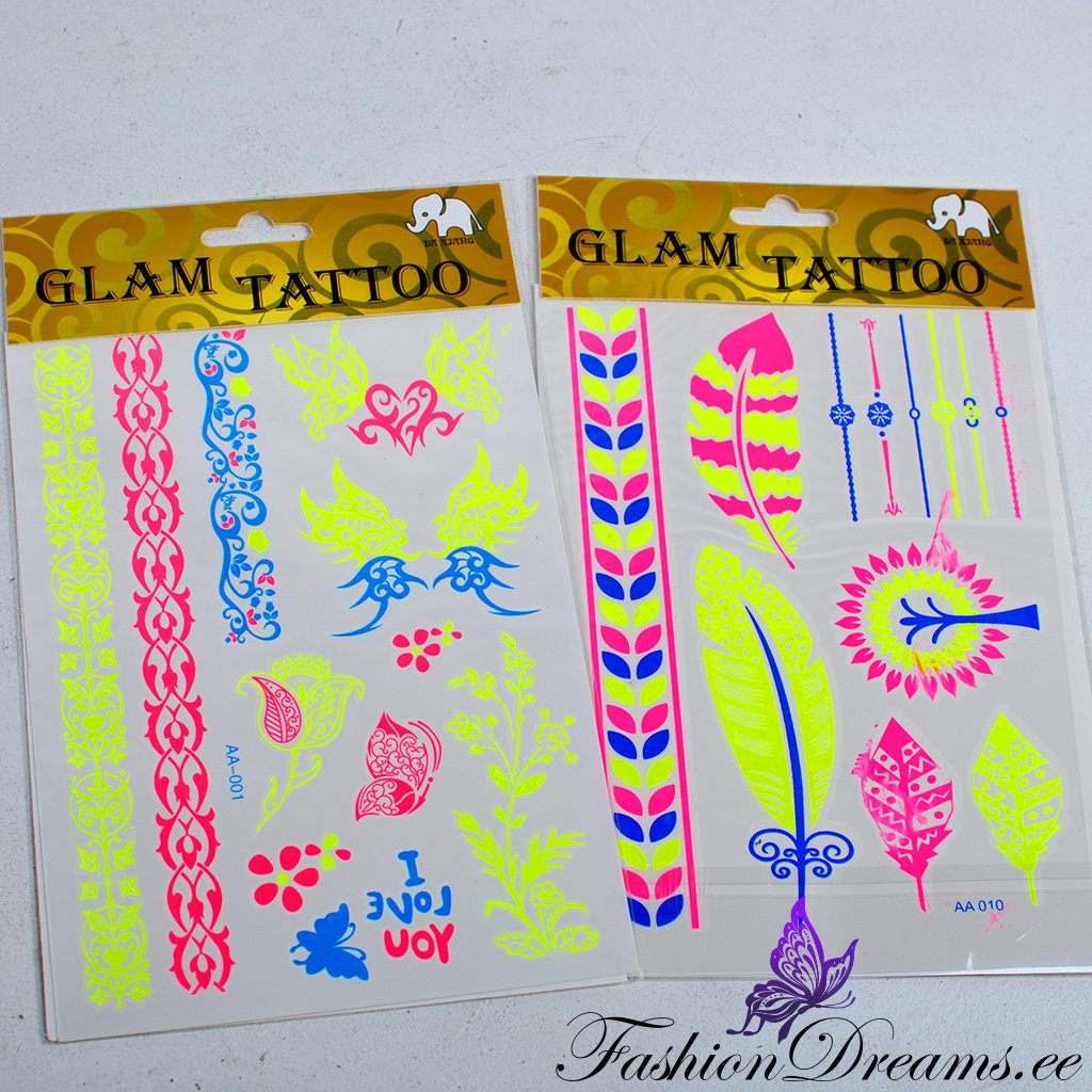 Ajutine tattoo neoonvärvides