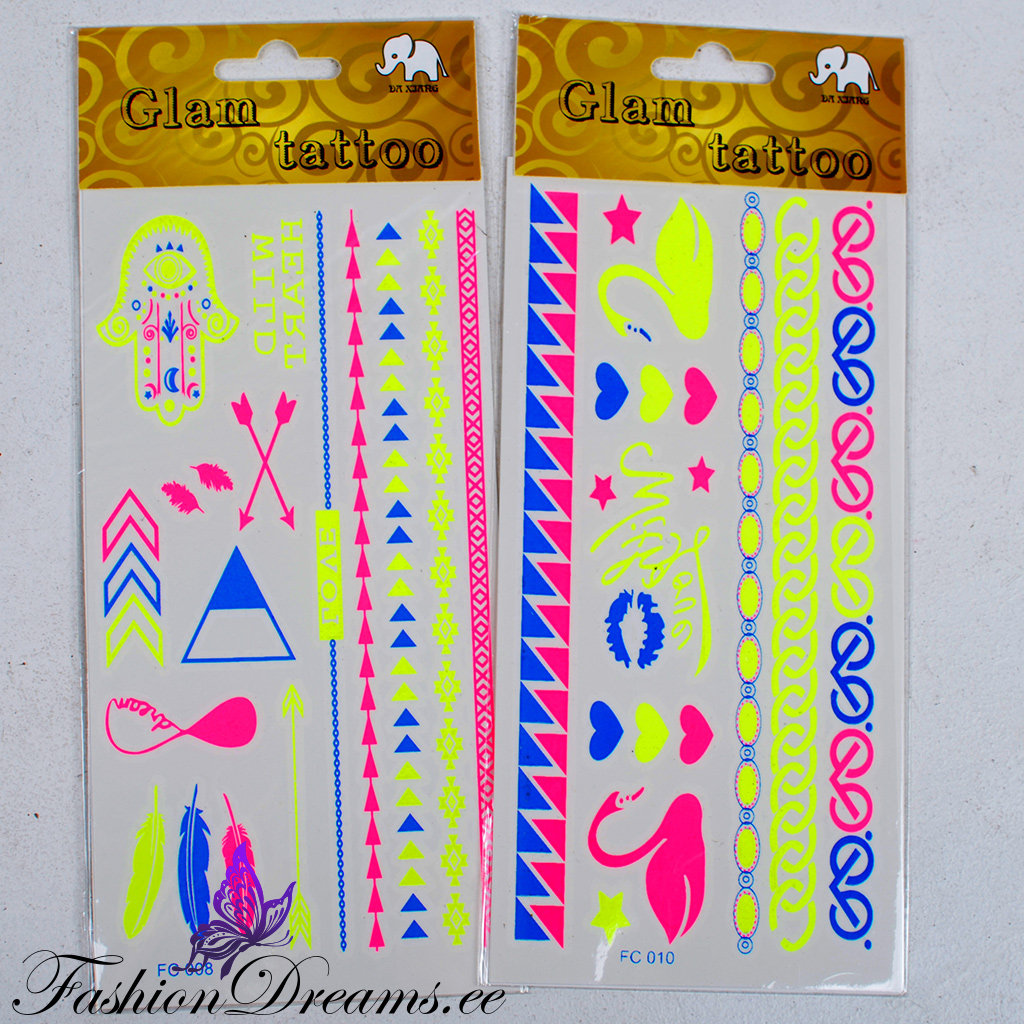 Ajutine tattoo neoonvärvides