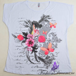 Alternative view of T-särk lillede ja liblikatega