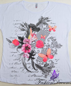 Alternative view of T-särk lillede ja liblikatega