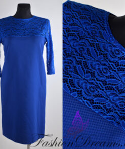 Sinine pitsiga kleit (44-52)