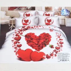 4-osaline voodipesu komplekt südametega 200x220cm