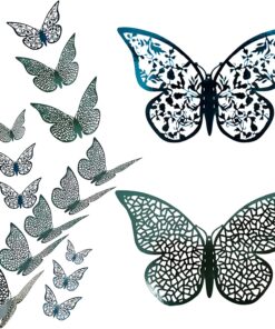 3D liblikatega dekoratiiv-kleepsud - 24tk