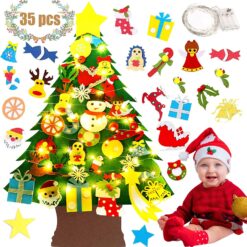 DIY vildist jõulupuu koos ehete ja tuledega