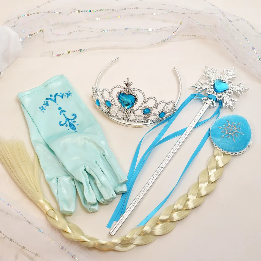 Frozen Elsa aksessuaarid - pats, kroon, kindad ja võlukepp