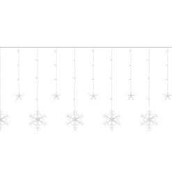 123led lumehelbekestega valguskardin - puldiga jõulutuled Soodukas.Com