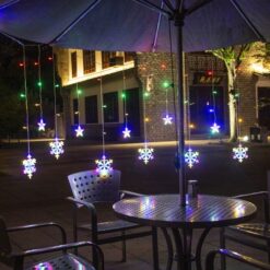 123led lumehelbekestega valguskardin - puldiga jõulutuled Soodukas.Com