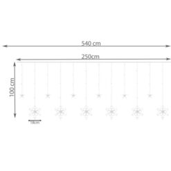 123led lumehelbekestega valguskardin - puldiga jõulutuled Soodukas.Com