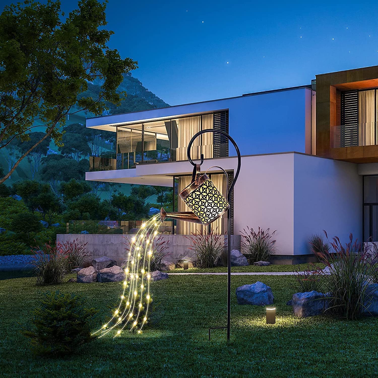 Päikesepatareiga dekoratiivne aiavalgusti - LED kastekann - Image 4