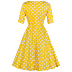 Kollane täpiline kleit Soodukas.Com