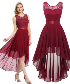 pidulik high low kleit punane