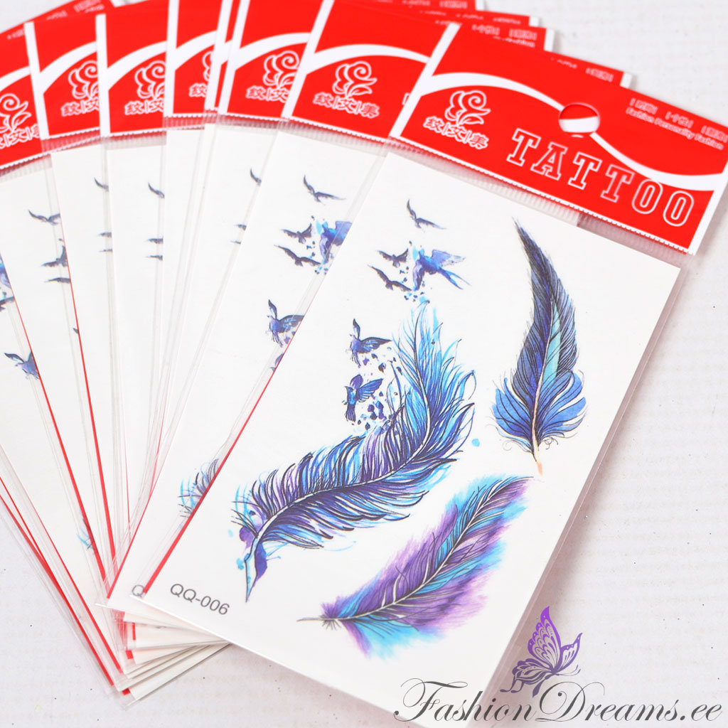 Ajutine tattoo sulgedega