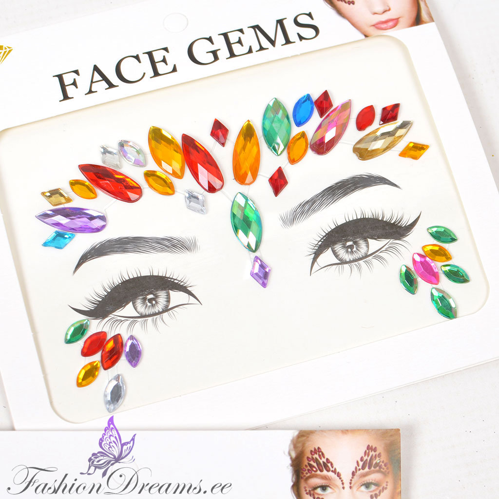näokristallid, kleebitavad kivikesed näole