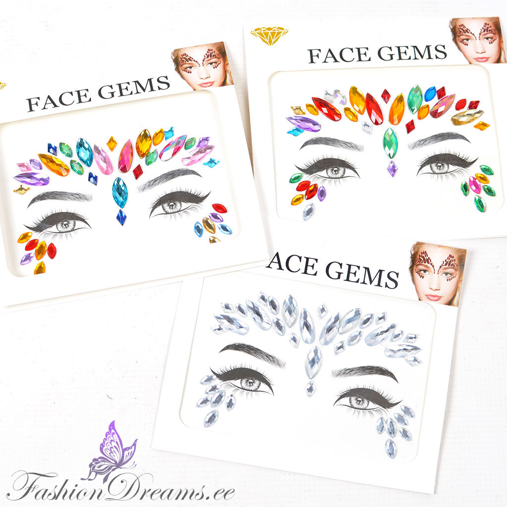näokristallid, kleebitavad kivikesed näole