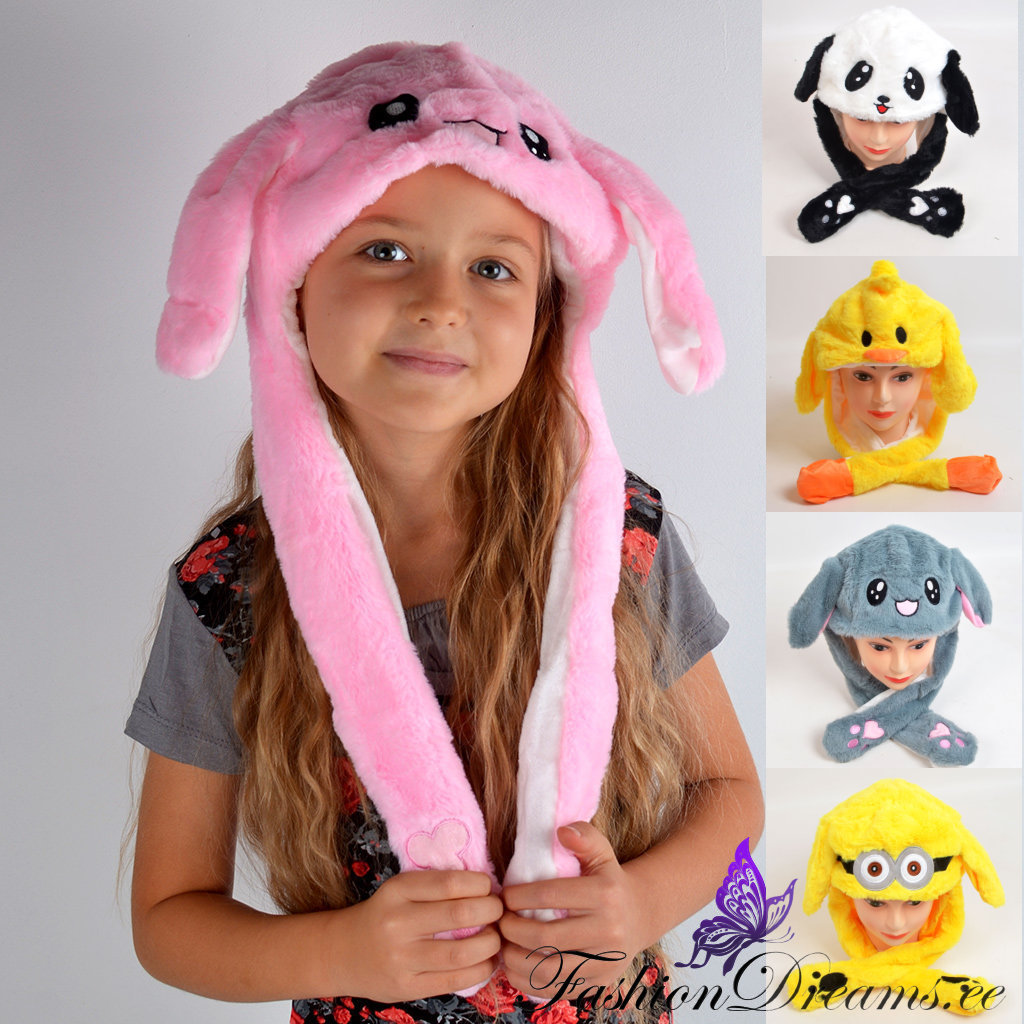 liikuvate kõrvade ja valgustusega müts