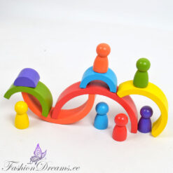 Puidust vikerkaare klotsid ja mängufiguurid Soodukas.Com