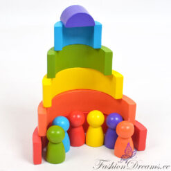 Puidust vikerkaare klotsid ja mängufiguurid Soodukas.Com