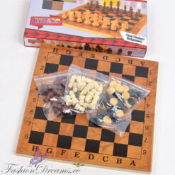 3in1 lauamängude komplekt - puidust male, kabe, backgammon