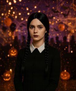 Alternative view of Must patsidega parukas / Wednesday parukas