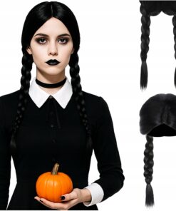 Must patsidega parukas / Wednesday parukas