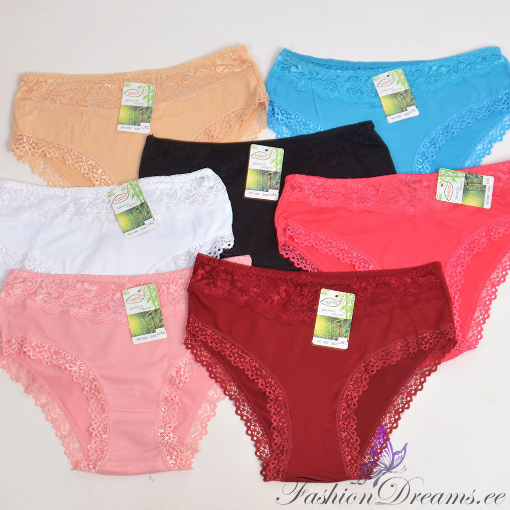 pitsiga bambuskiust aluspüksid naistele