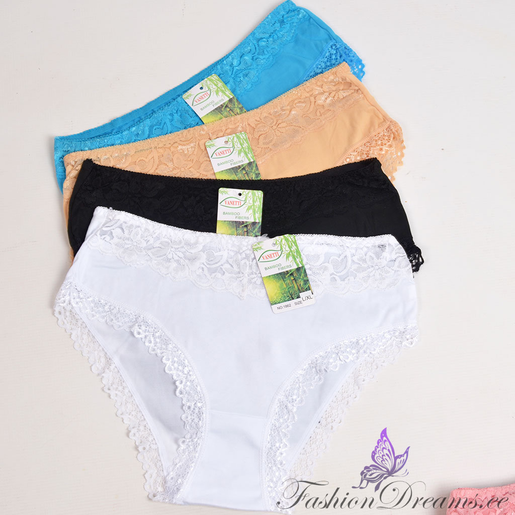 pitsiga bambuskiust aluspüksid naistele