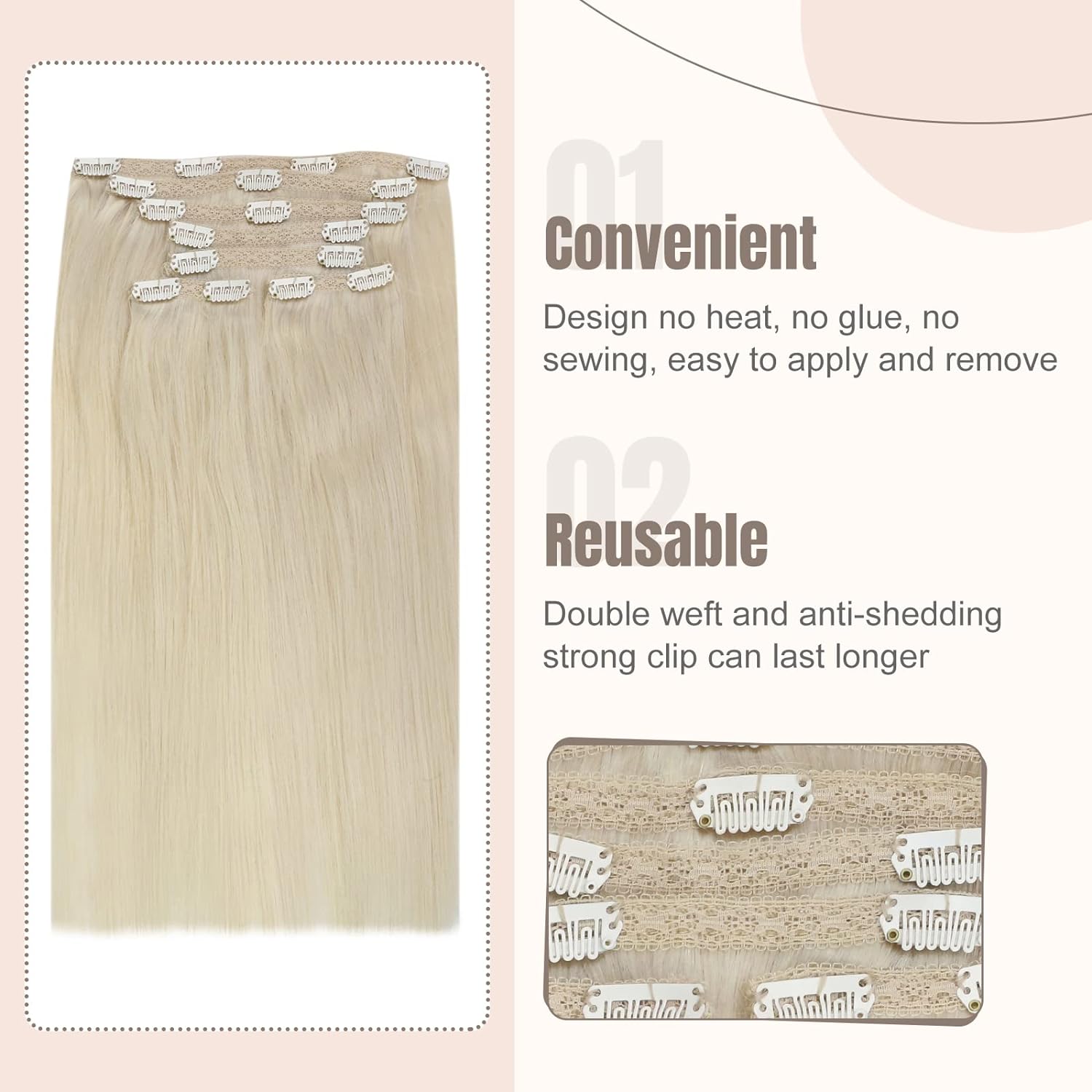 Inimjuustest clip in juuksepikendused - Image 4