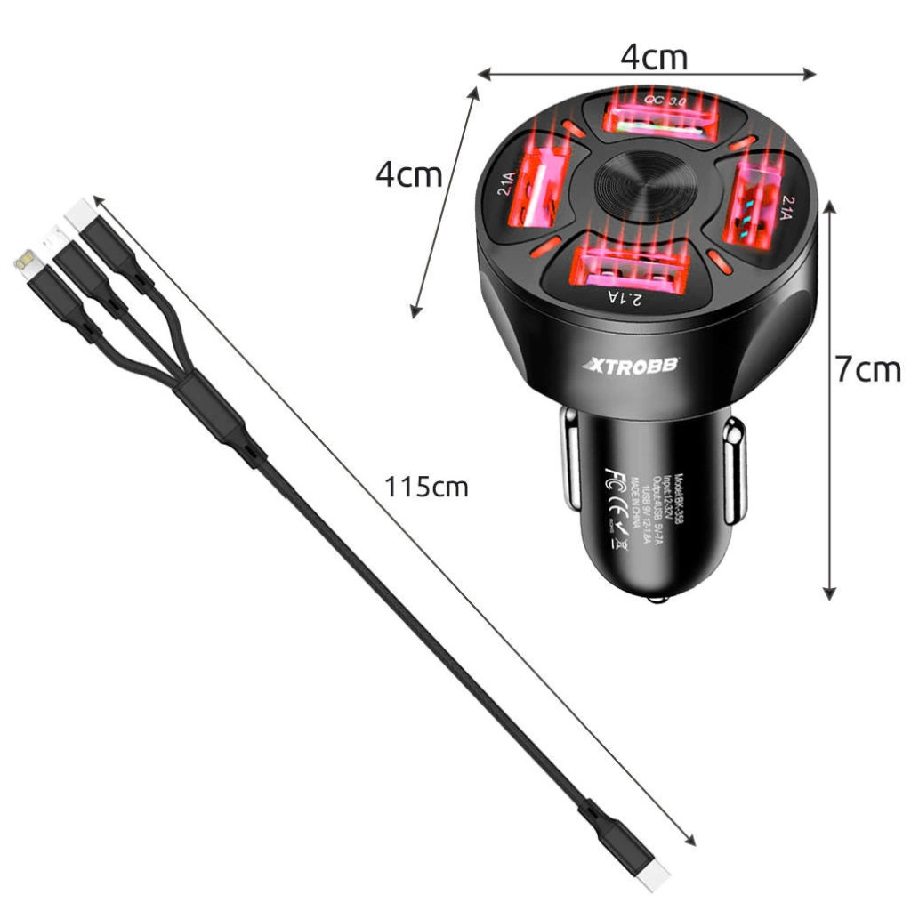 Autolaadija 4x USB + universaalne kaabel – Soodukas.Com Autolaadija 4x USB + universaalne kaabel - Image 3