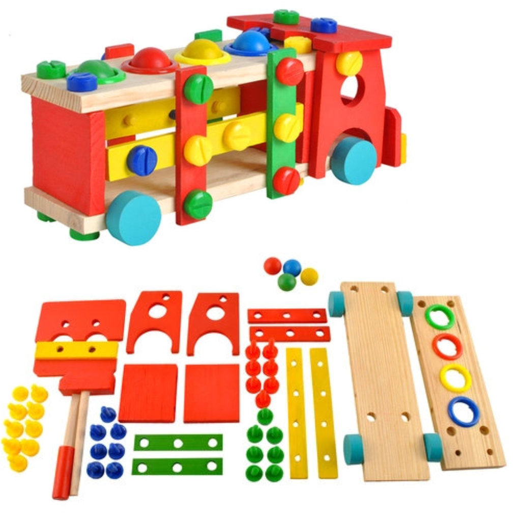 2in1 puidust konstruktor + haamrimäng - Image 4