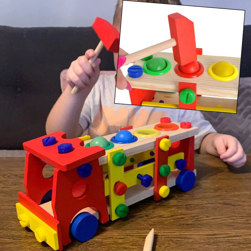 Alternative view of 2in1 puidust konstruktor + haamrimäng