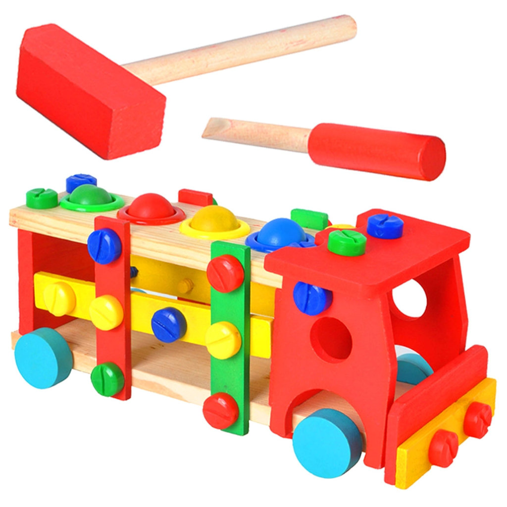 2in1 puidust konstruktor + haamrimäng