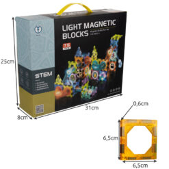 Magnetklotsid - valgustusega pallirada (75 osa) Soodukas.Com