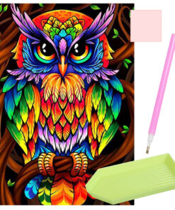 Teemanditikand / teemantmosaiik "Värviline öökull"