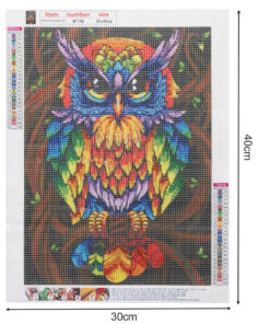 Alternative view of Teemanditikand / teemantmosaiik "Värviline öökull"