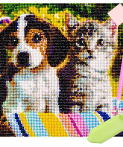 Alternative view of Teemanditikand / teemantmosaiik "Koer ja kass"