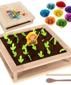 2in1 puidust motoorikamäng - köögiviljaaed + kuulimäng