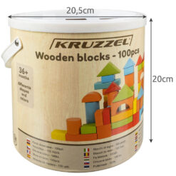 Puidust ehitusklotsid 100tk + kujundite sorteerija Soodukas.Com