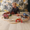 Puidust raudtee komplekt isesoitva rongiga 1