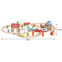 Puidust raudtee komplekt isesõitva rongiga Soodukas.Com